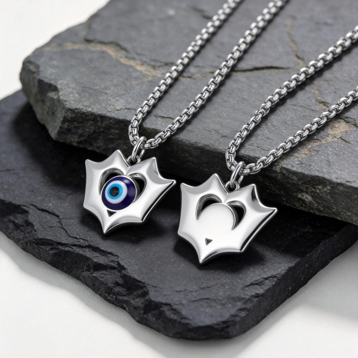 Devil's Eye Heart Stainless Steel Pendant