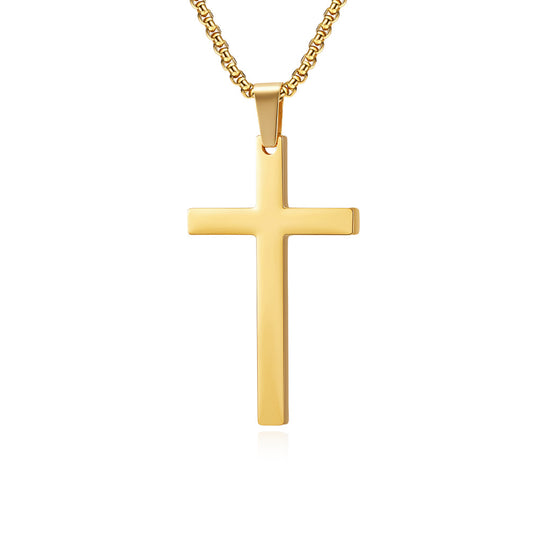 Planderful Cross Pendant Necklace For Unisex Wear Durable Titanium Steel With Simple Classic Smooth Surface