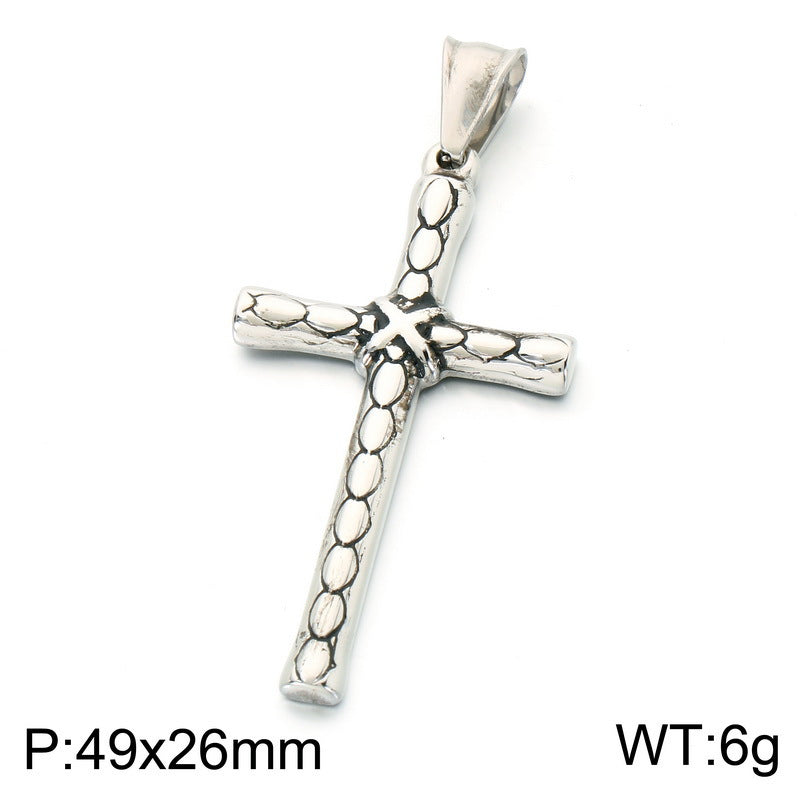Halloween Diablo Skull Necklace Pendant Street Gothic Men's Stainless Steel Cross Pendant