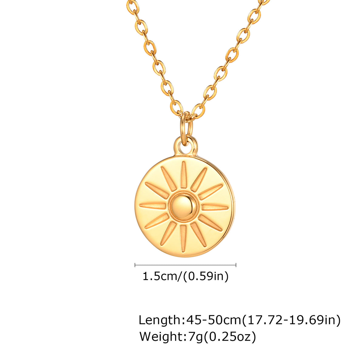 Gold Clavicle Chain Round Stainless Steel Necklace for Women