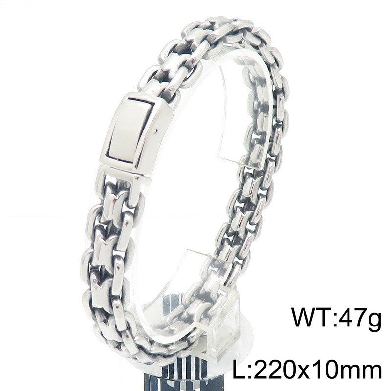 Interlocking Bracelet Necklace Hip Hop Titanium Steel Men