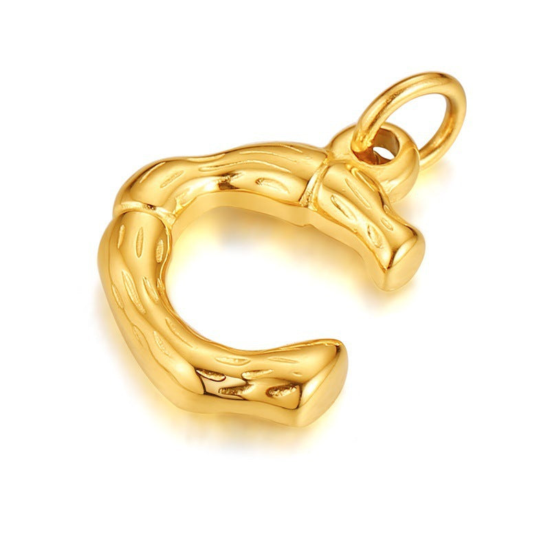 Cross-Border Popular Titanium Steel Letter Necklace Fashion