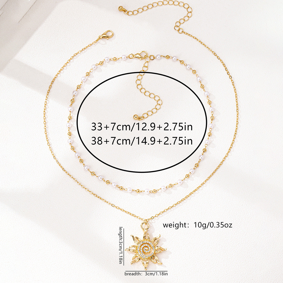 Planderful Vienna Verve Necklace Set – Fashionable Sunflower Design with Elegant Pearls