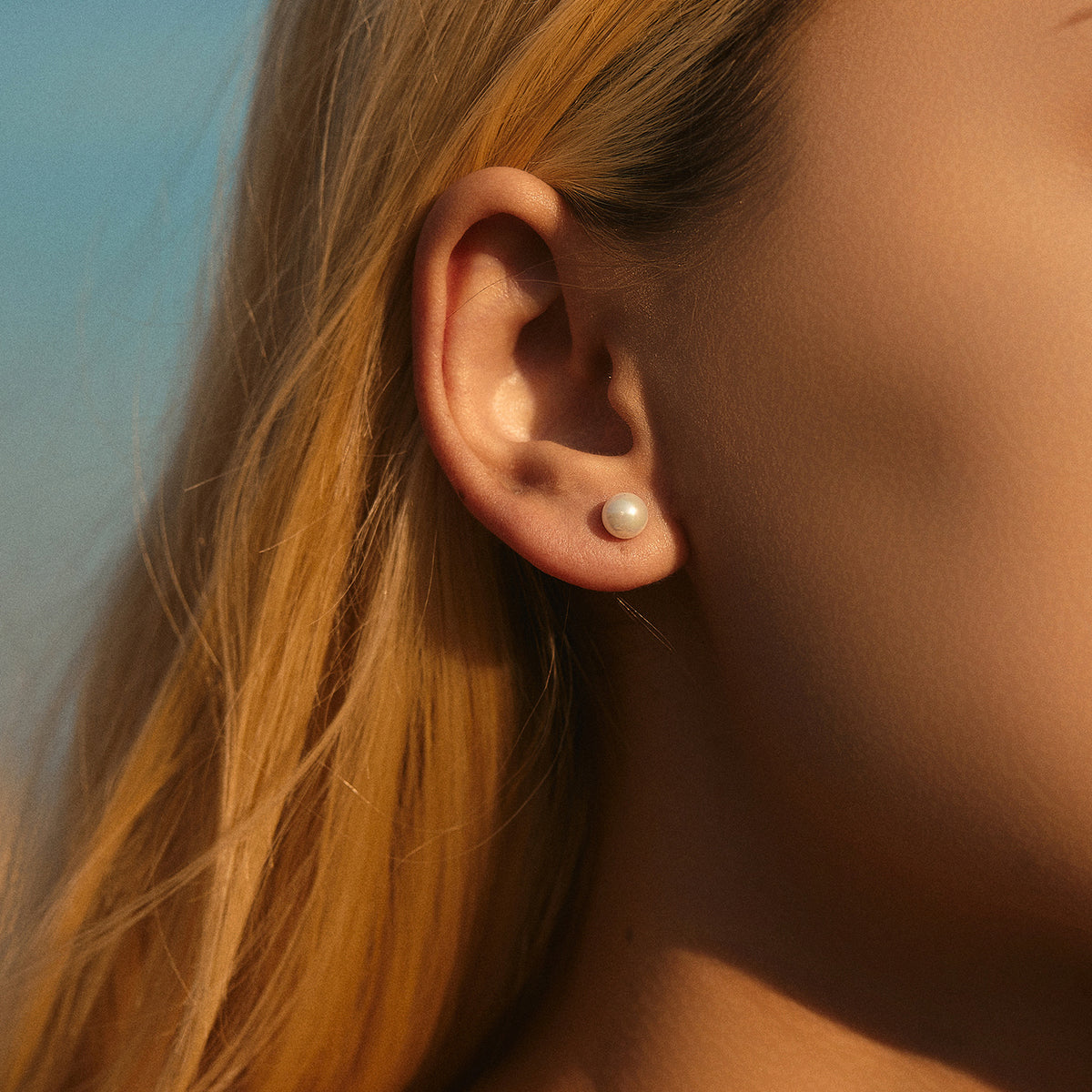 925 Sterling Silver Pearl Stud Earrings