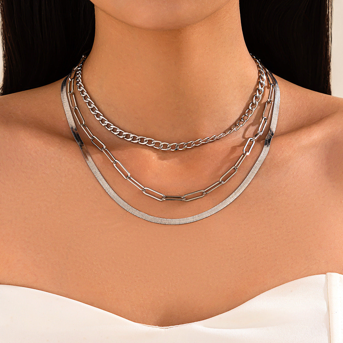 Planderful Vienna Verve Necklace – Punk Multi-Layer Snake Bone Design