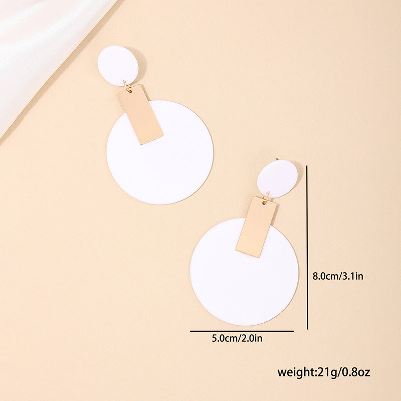 Exaggerated Acrylic Geometric Earrings in Unique European and American Style