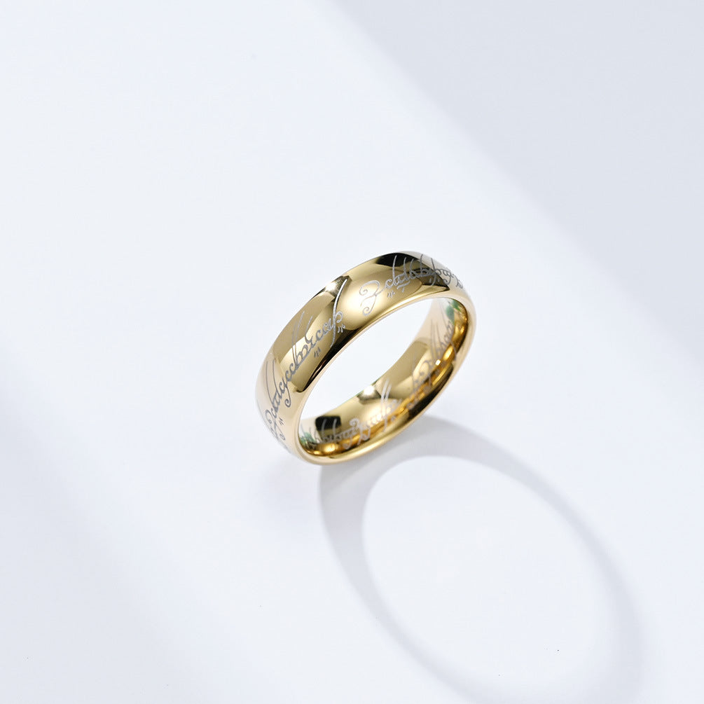 European And American Film And Television Ring King Tungsten Steel Ring For Men