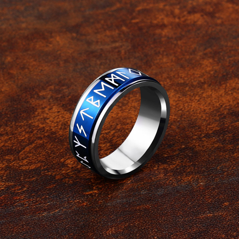 Nordic Vintage Stainless Steel Rotating Ring for Men and Women - Japanese and Korean Fashion Inspired