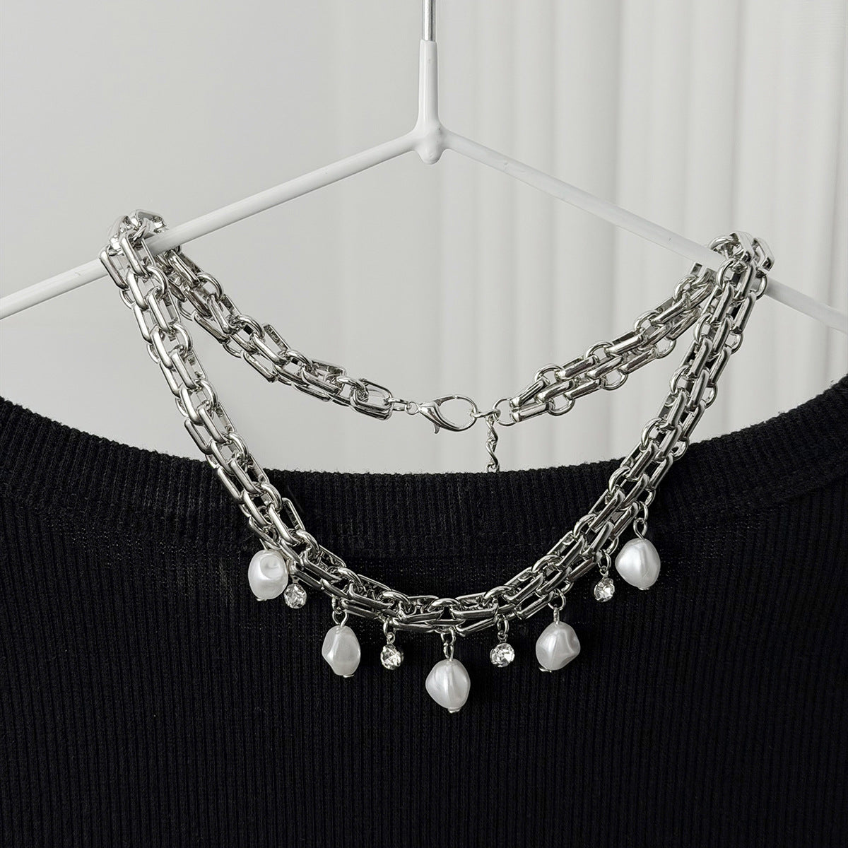 Y2K Heart, Star & Pearl Layered Choker