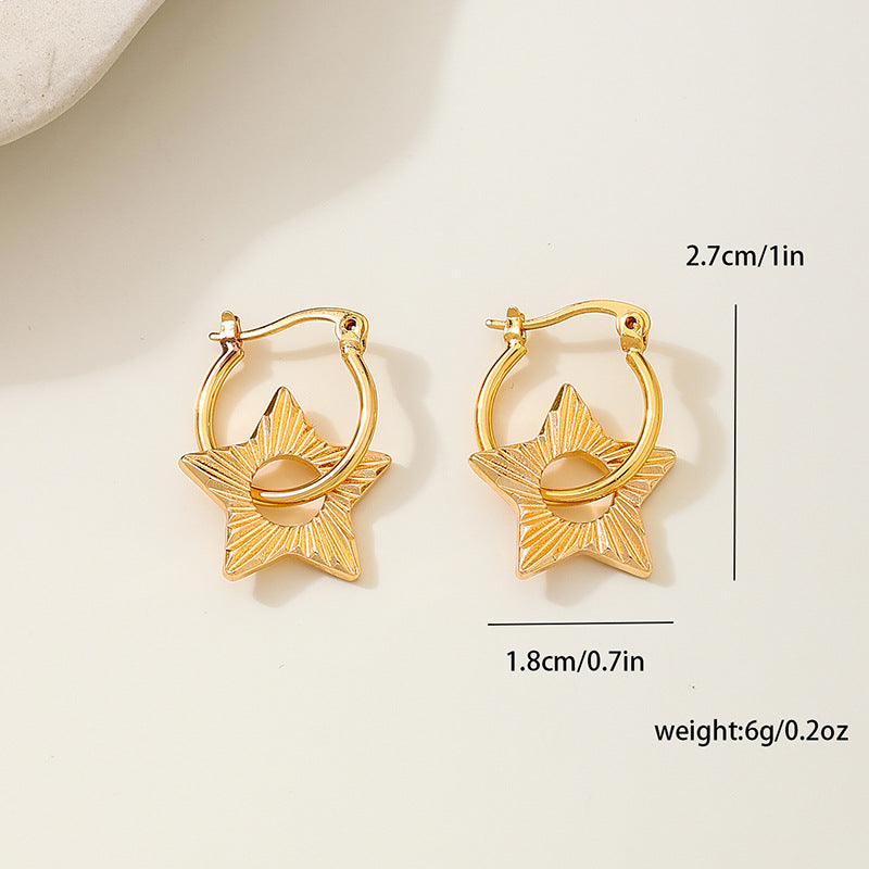 Planderful Vienna Verve Earrings – Chic Retro Metal Star Design