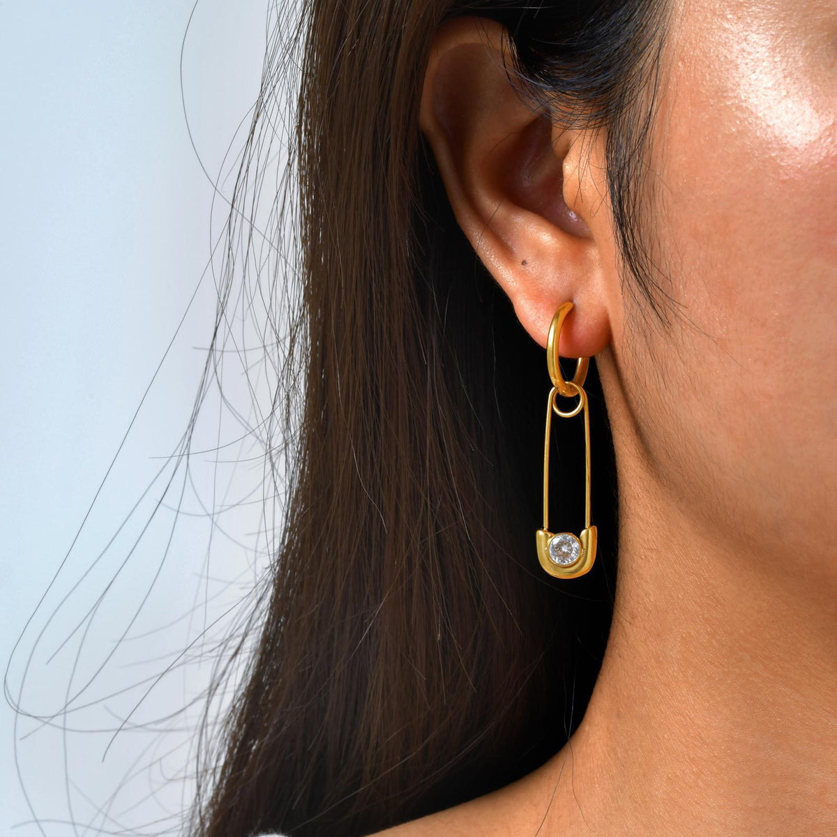 Stainless Steel Zircon Earrings