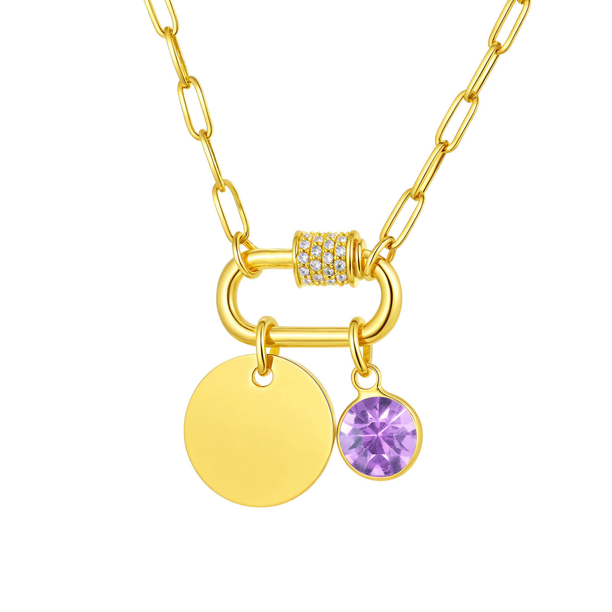 Small Square Chain Blank Stainless Steel Necklace for Women