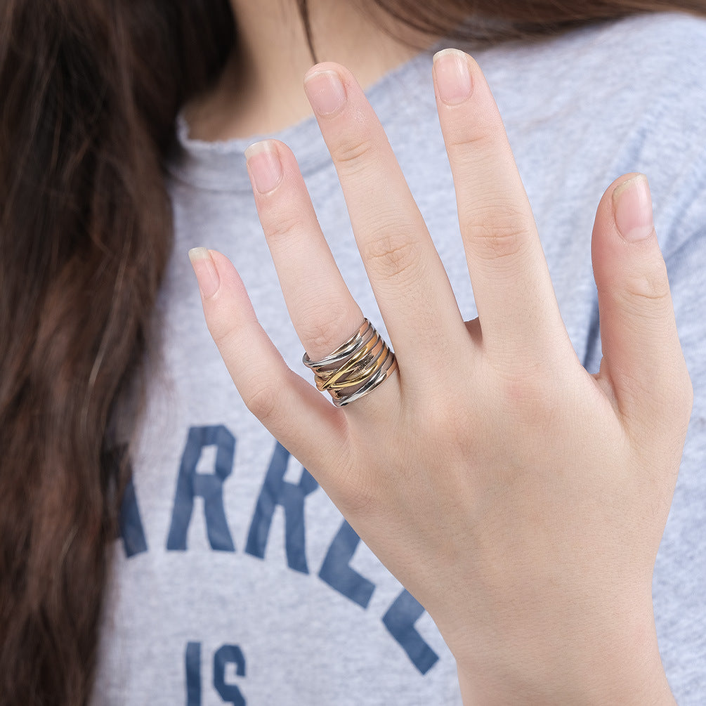 Steel Ring – Statement Three-Dimensional Woven