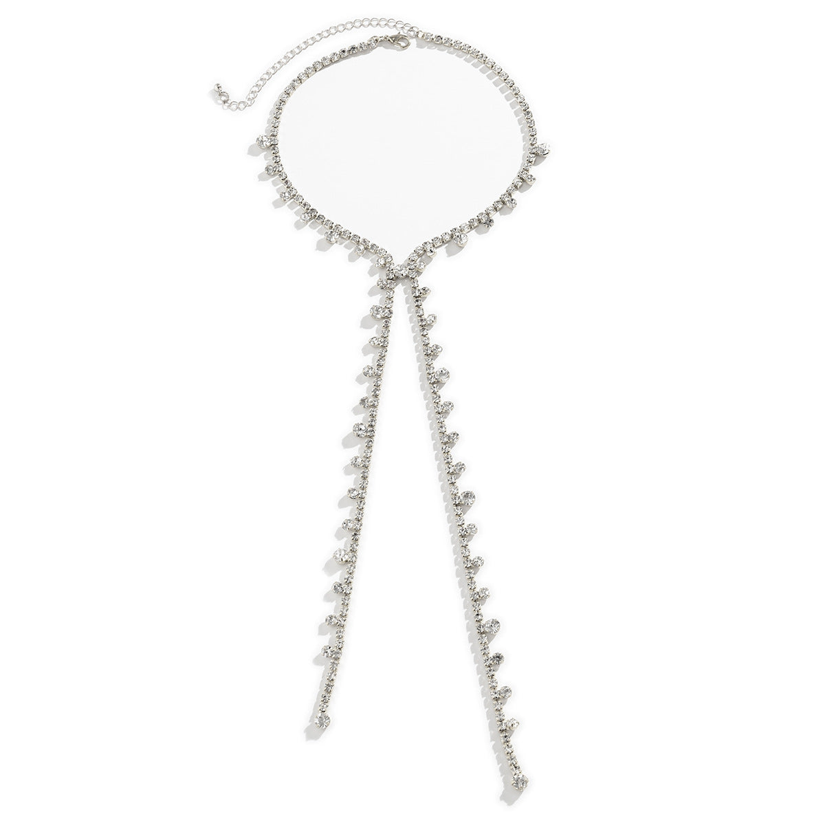 Statement Necklace with Tassel Detail and Rhinestone Collar By Vienna Verve