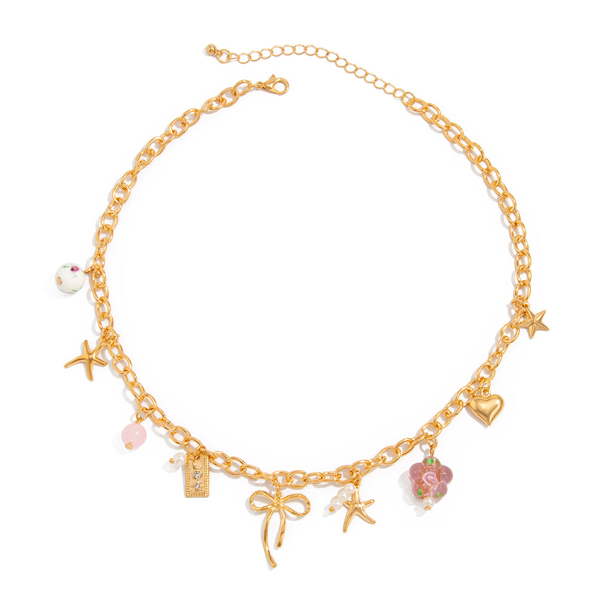 Heart, Star, Butterfly & Bow Charm Necklace