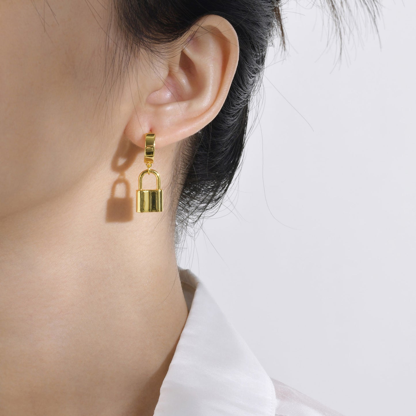 European And American Jewelry Copper Gold Lock Necklace Set