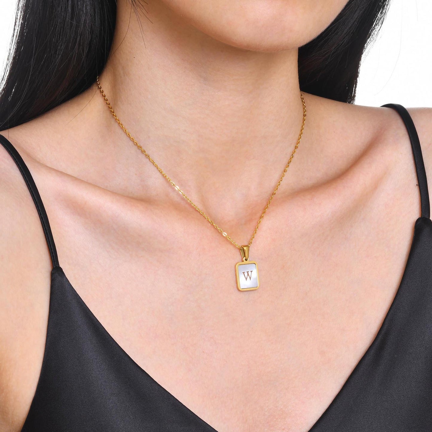 European And American Jewelry Shell Square Pendant Necklace