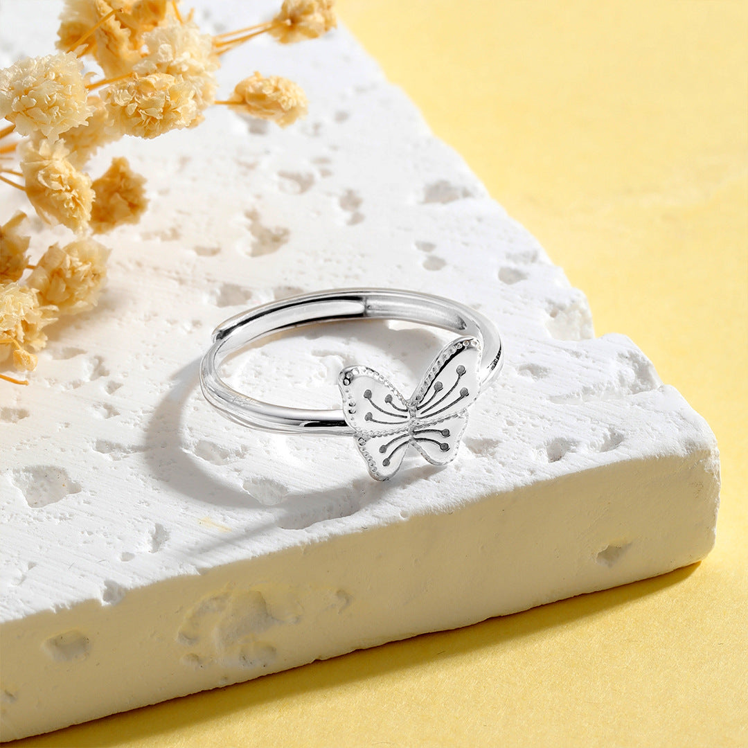 Planderful Everyday Genie Butterfly Ring – Versatile Light Luxury Adjustable Silver Jewelry