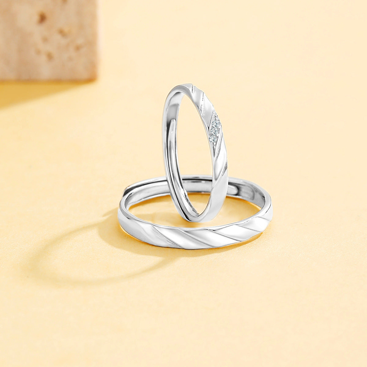 Planderful Jewelry Love Cycle Ring S925 Sterling Silver Adjustable Circle Ring For Valentines Day Gift
