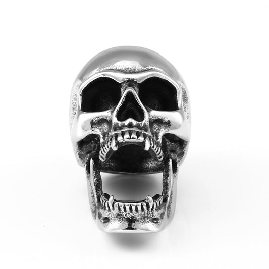 Retro Skull Titanium Steel Pendant & Bottle Opener for Men