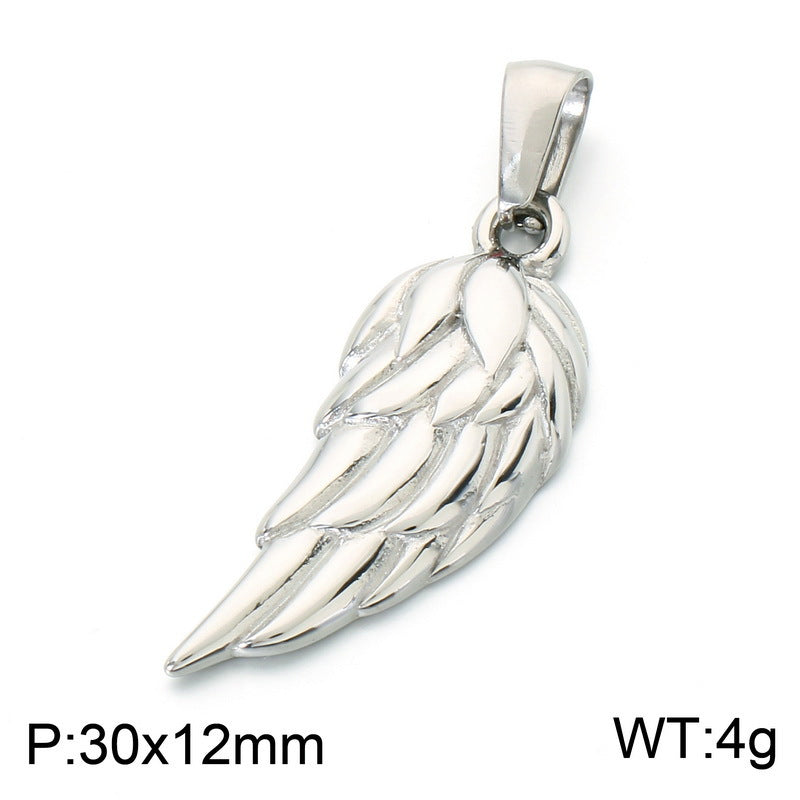 Niche Many Elements Myth Pendant Tower Conch Trident Feather Stainless Steel Men's Pendant Necklace