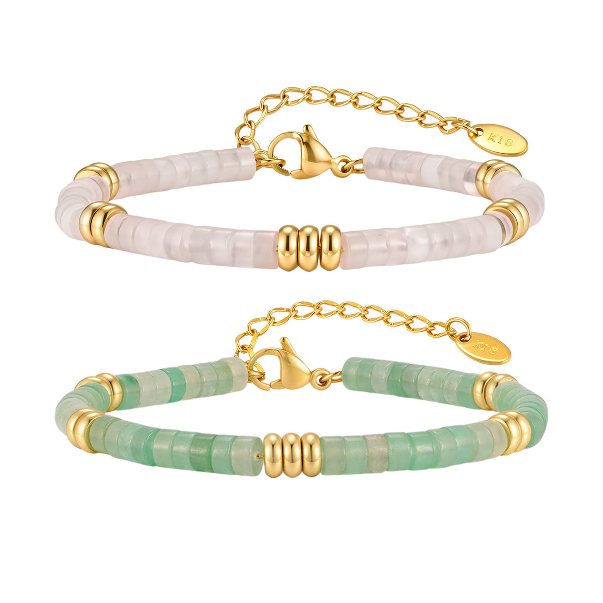 Natural Sea Powder Crystal Stainless Steel Bracelet Unisex