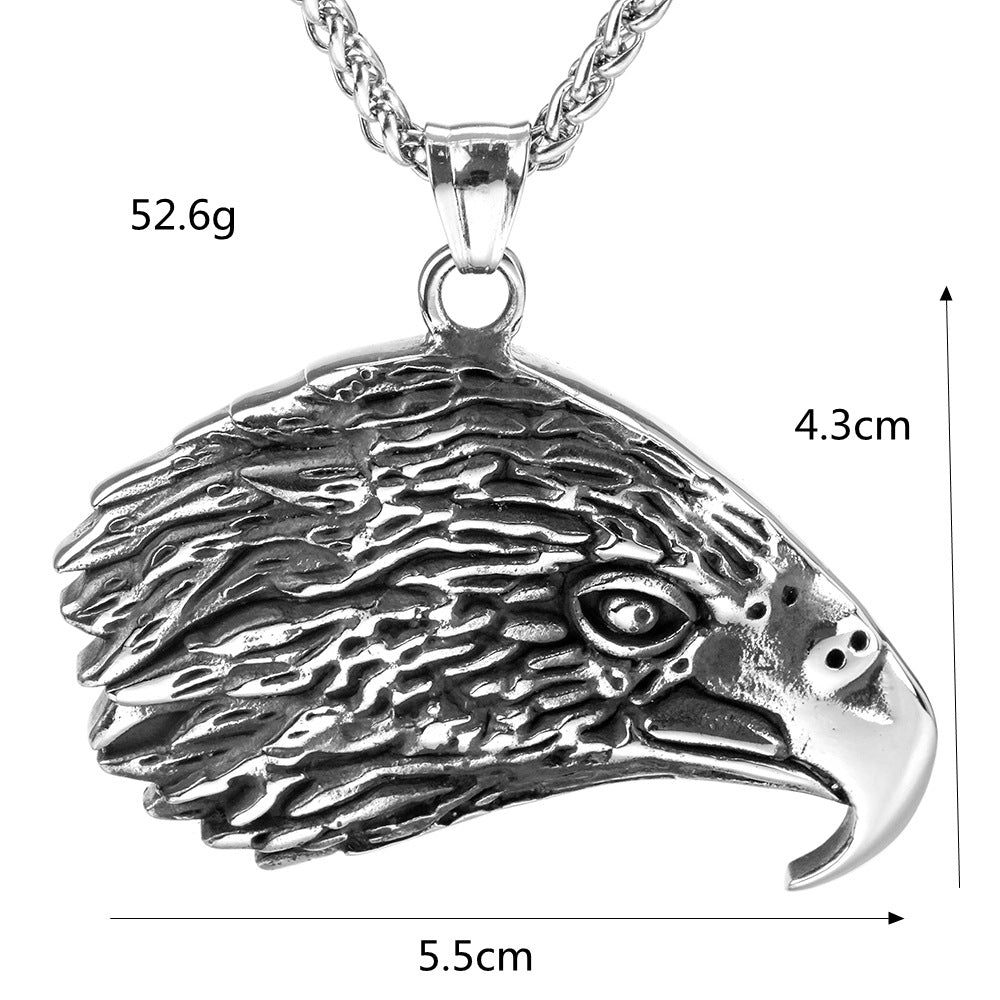 Vintage Eagle Stainless Steel Men's Pendant Necklace
