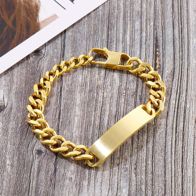 Planderful Adjustable Men Titanium Steel Cuban Bracelet