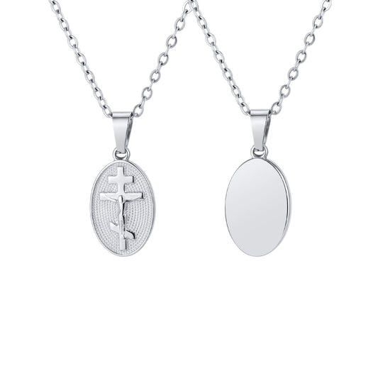 Stainless Steel Cross French Pendant Necklace