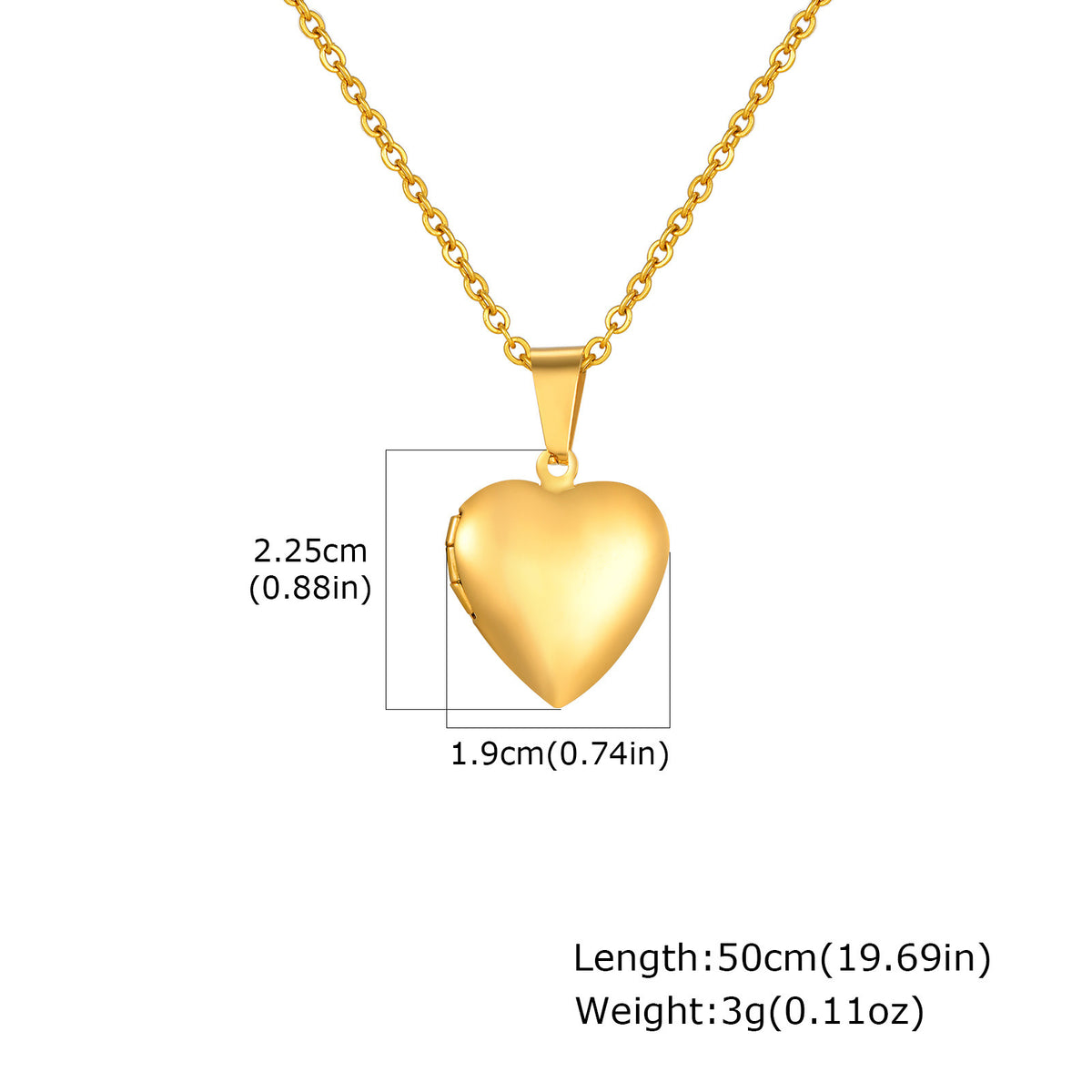 Polished Heart Locket Necklace — 3 Styles