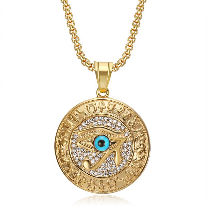 Zircon Necklace - Statement Eye of Horus Pendant