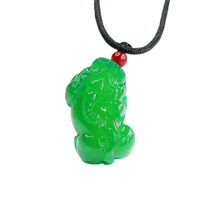 Green Chalcedony Pixiu Pendant