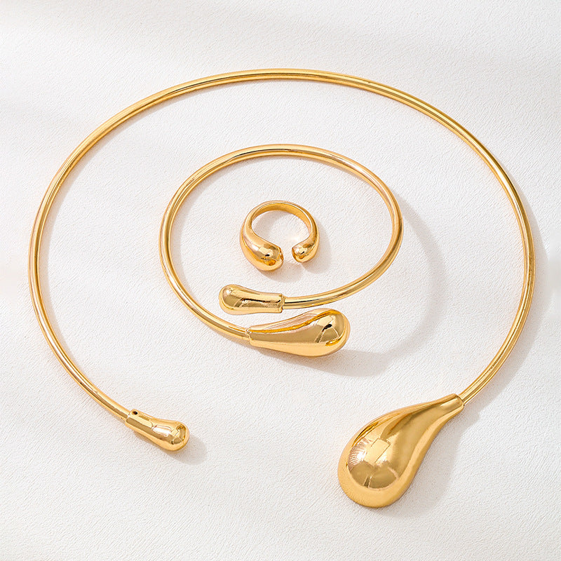 Planderful Vienna Verve Women's Gold Water Drop Jewelry Set