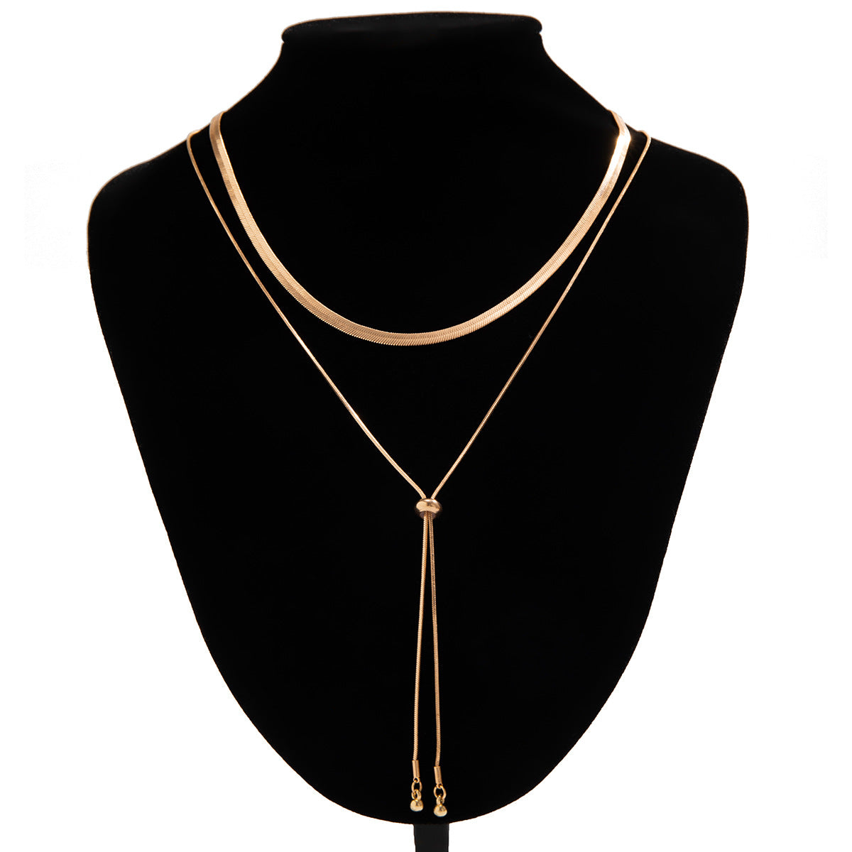 Cross-border Long Snake Bone Chain Necklace with Layered Winding Design