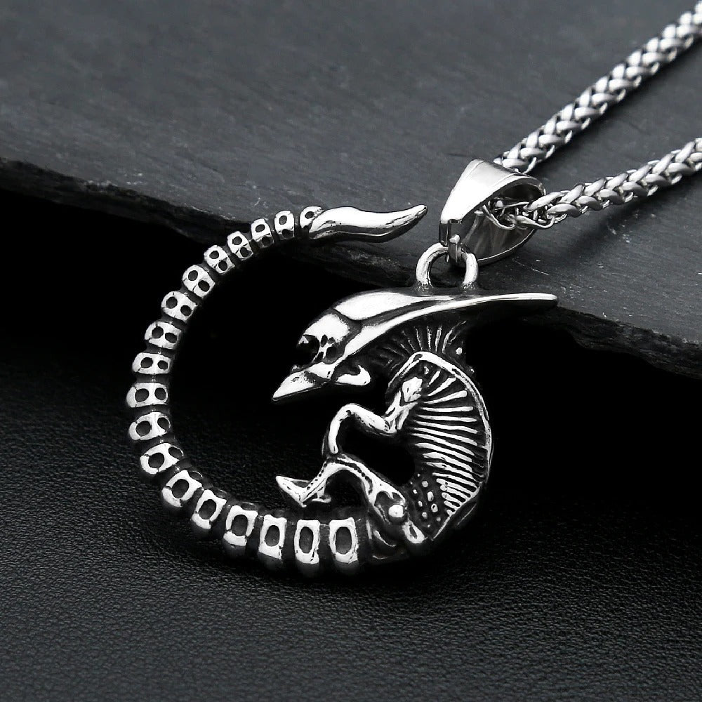 Skull Viking Stainless Steel Men's Pendant Necklace