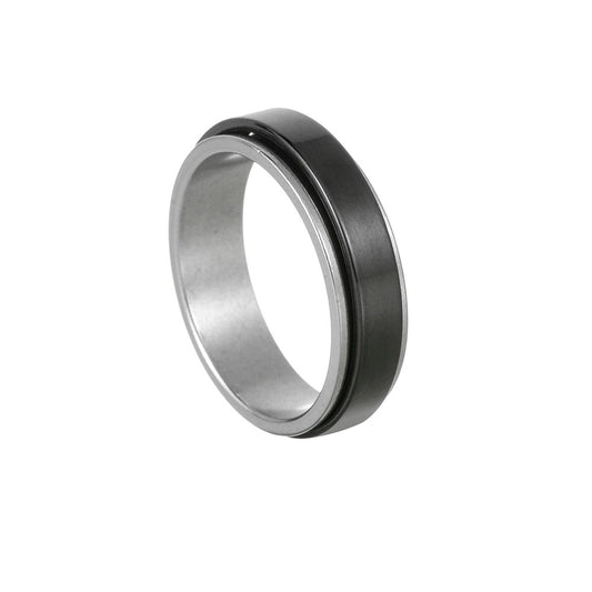 Rotating Decompression Stainless Steel Sand Ring - Men's Fashion Jewelry