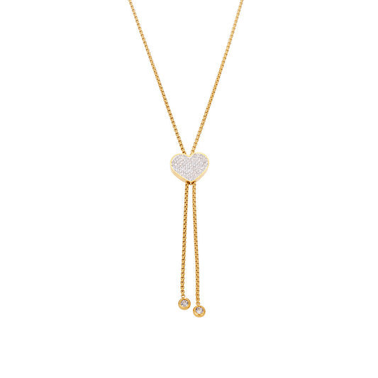 Planderful Tassel Love 5A Zircon Necklace 18K Gold Women