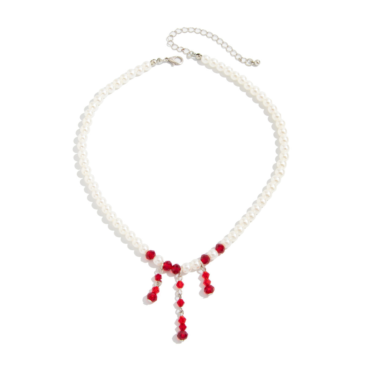Gothic Pearl Blood-Drip Collarbone Necklace