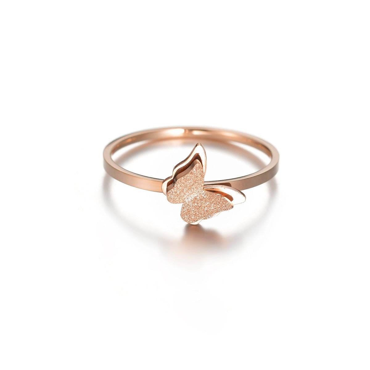 Lucky Cat Butterfly Rose Gold Ring - Everyday Genie Collection