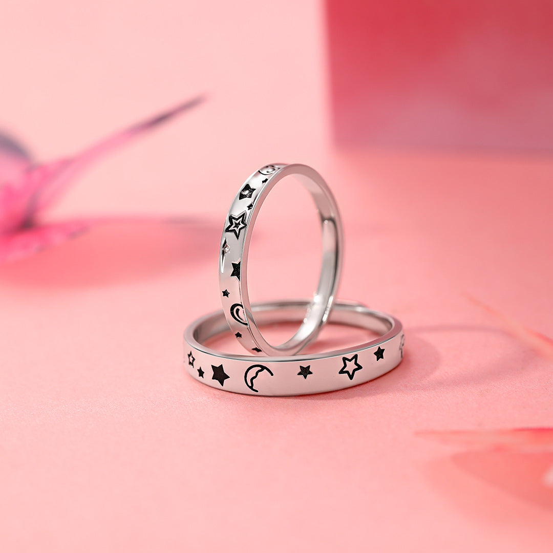 Star Moon S925 Sterling Silver Ring