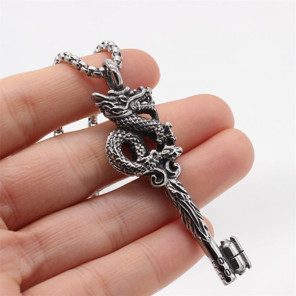 Chinese Dragon Pendant Necklace Titanium Steel Durability Protection Charm For Men By Planderful Everyday Genie
