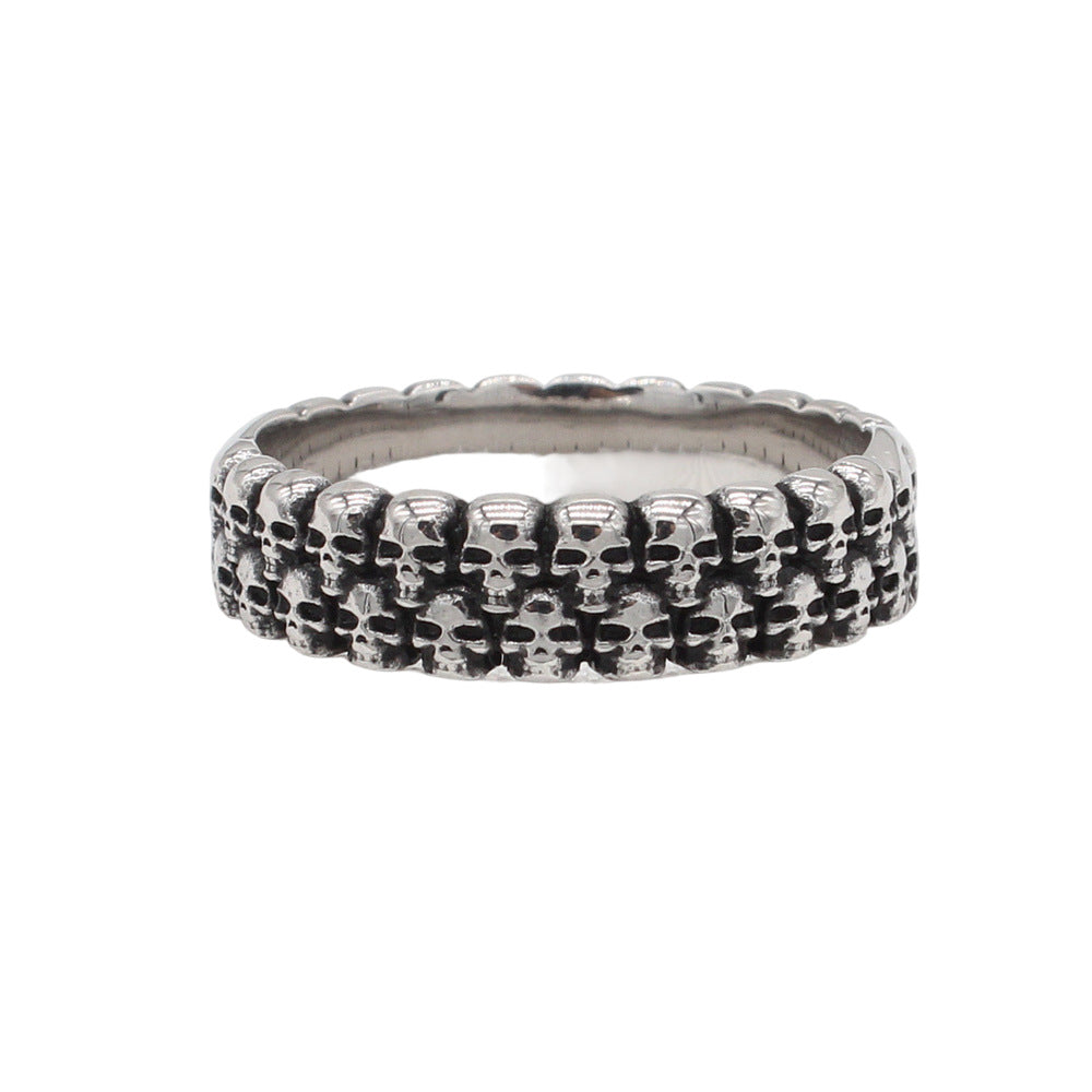 Planderful Jewelry Skull Ring For Mens Steel, European American Retro Style, Bold Statement Piece