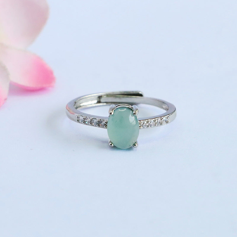 Blue Water Jadeite Starry Ring