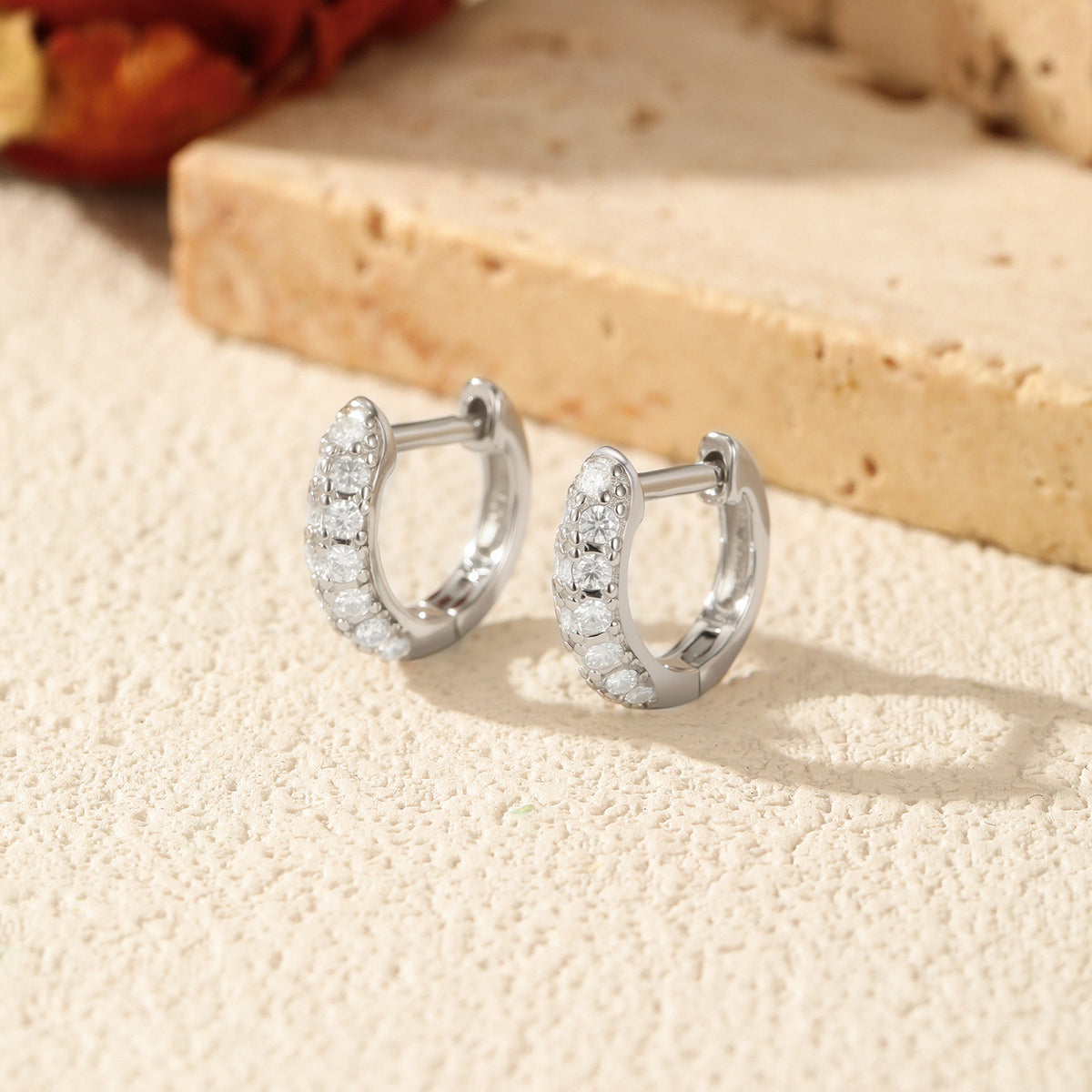 925 Sterling Silver Geometric Moissanite Earrings