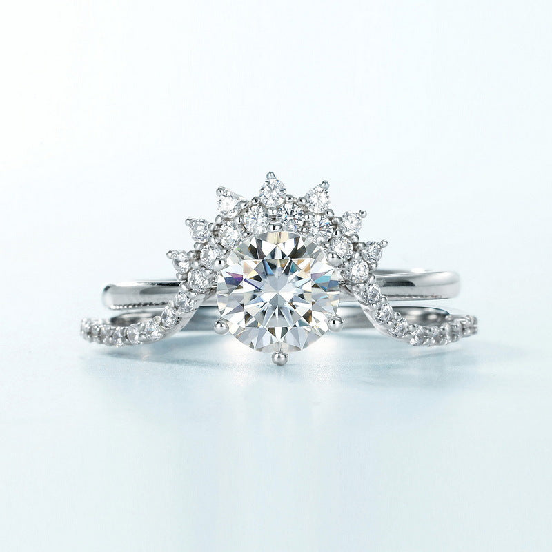Planderful Stackable Moissanite Sterling Silver Ring – 6.5 × 6.5 mm, 1 ct – Style 6