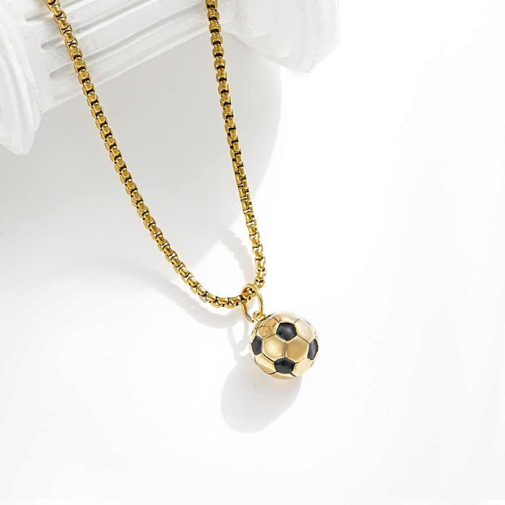 Planderful Mens World Cup Football Necklace Titanium Steel Pendant Bold Sporty Gift For Him Today