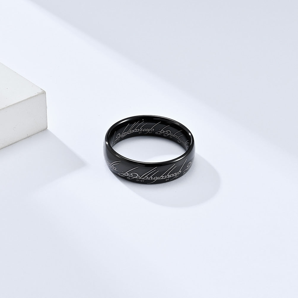 European And American Film And Television Ring King Tungsten Steel Ring For Men