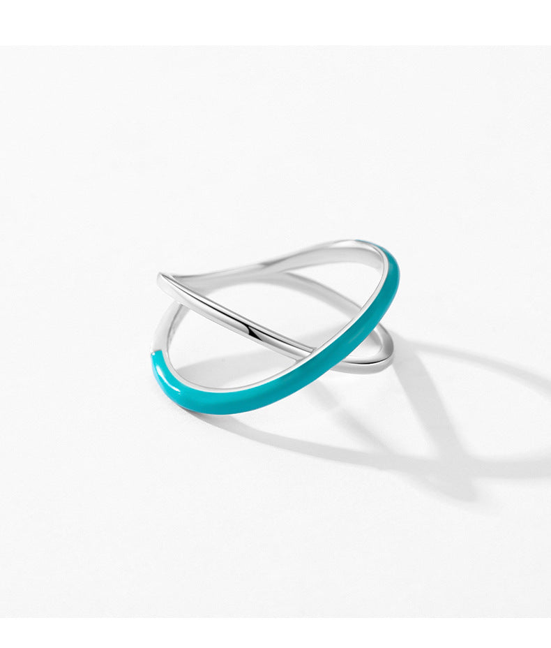 Sterling Silver Geometric Line Drop Ring - Everyday Genie Collection