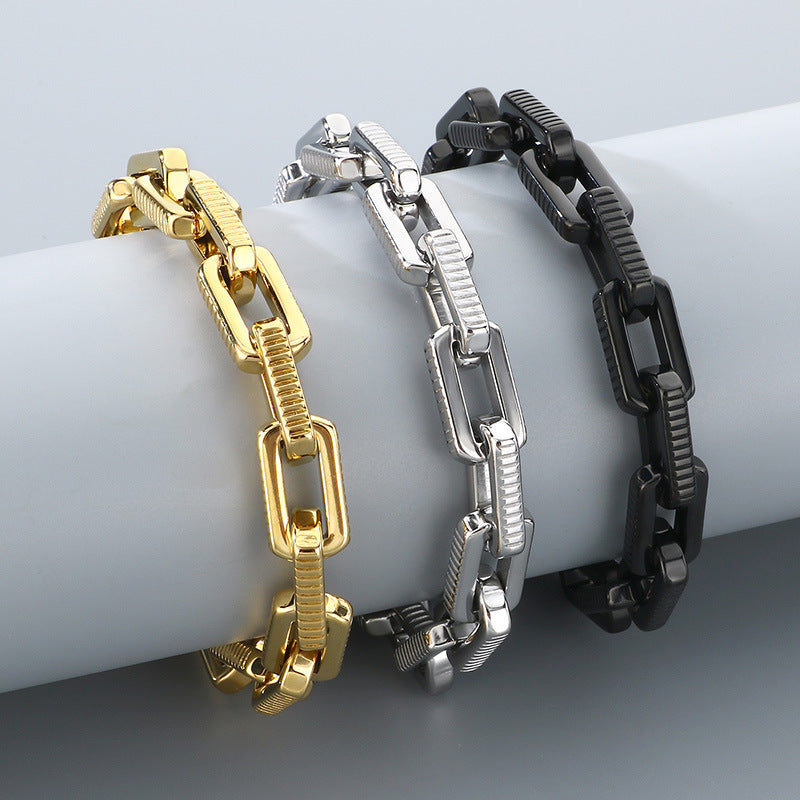 Planderful Hip Hop Locomotive Bracelet For Men Adjustable