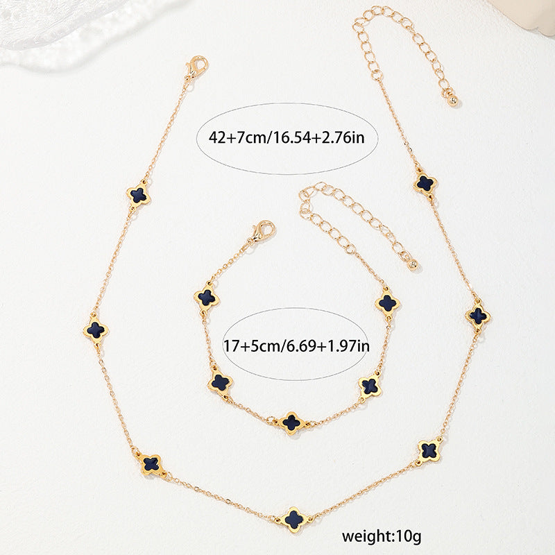 Luxe Four-Leaf Clover Jewelry Set - Elegant Vienna Verve Collection